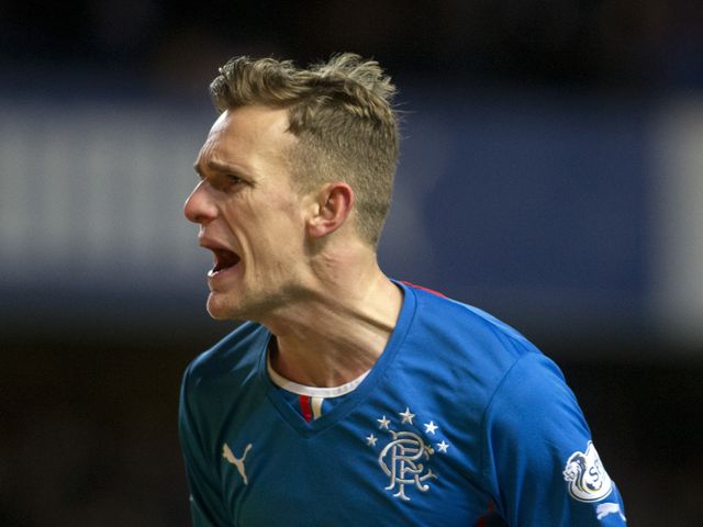 Dean Shiels celebrates for Rangers