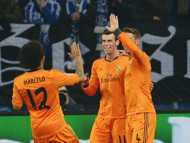 Real Madrid celebrate Bale's second of the game