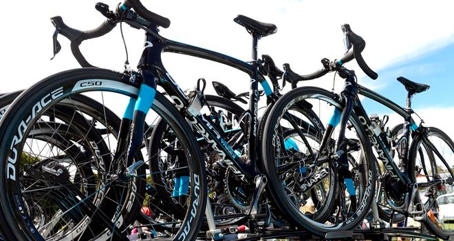Team Sky were able to send five replacement bikes from a nearby team property