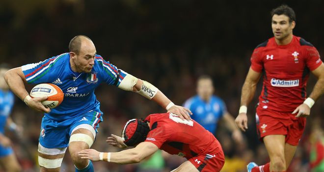 Sergio Parisse on the rampage in Cardiff last week