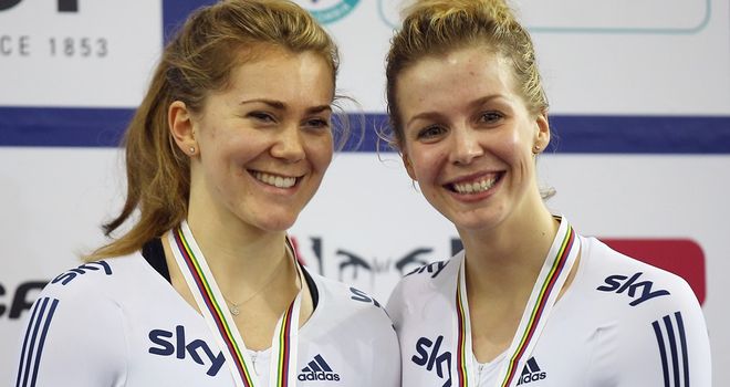 Jess Varnish, left, and Becky James won Britain's first medal of the world championships