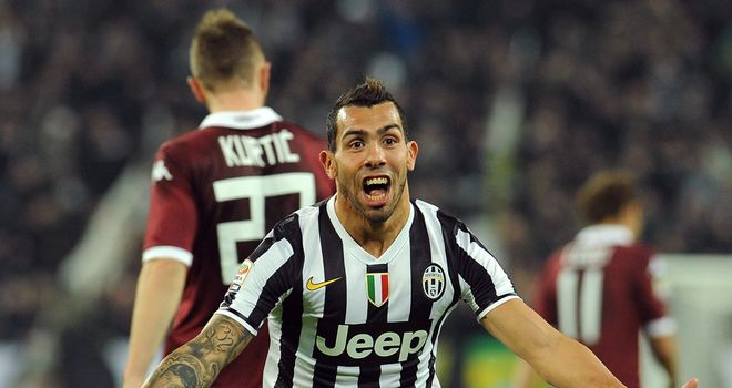Carlos Tevez: Struck Juve's second against AC Milan