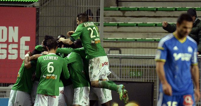 St Etienne celebrate Brandao's equaliser
