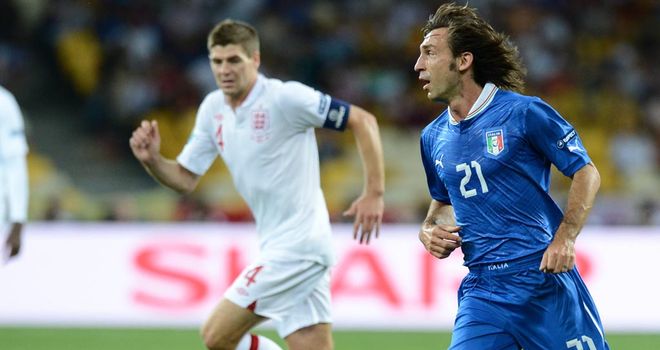 Andrea Pirlo: Set to take on Steven Gerrard's Three Lions