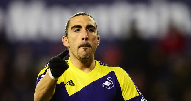 Chico Flores: Celebrates heading the equaliser in the 1-1 draw at Stoke
