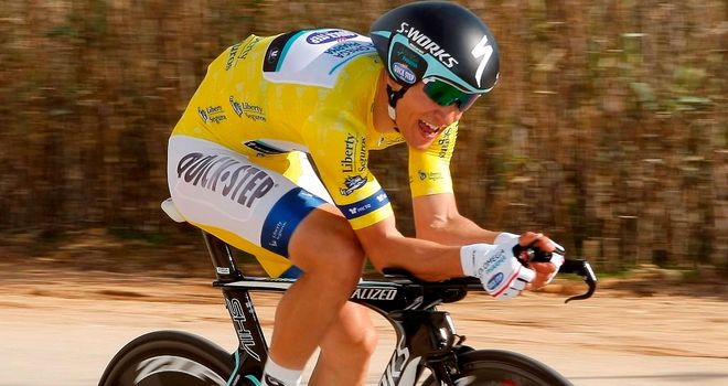 Michal Kwiatkowski defeated time trial specialists Adriano Malori and Tony Martin