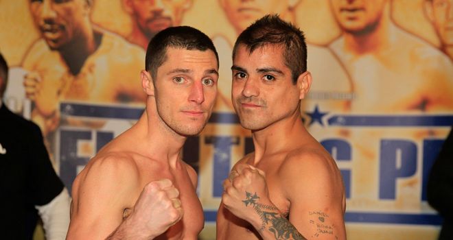 Coyle and Brizuela: both made the weight ahead of Saturday's match-up (Pic Lawrence Lustig)