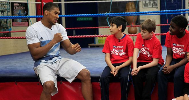 Anthony Joshua: Believes boxing can play a big part in kids' development (Pic Lawrence Lustig)