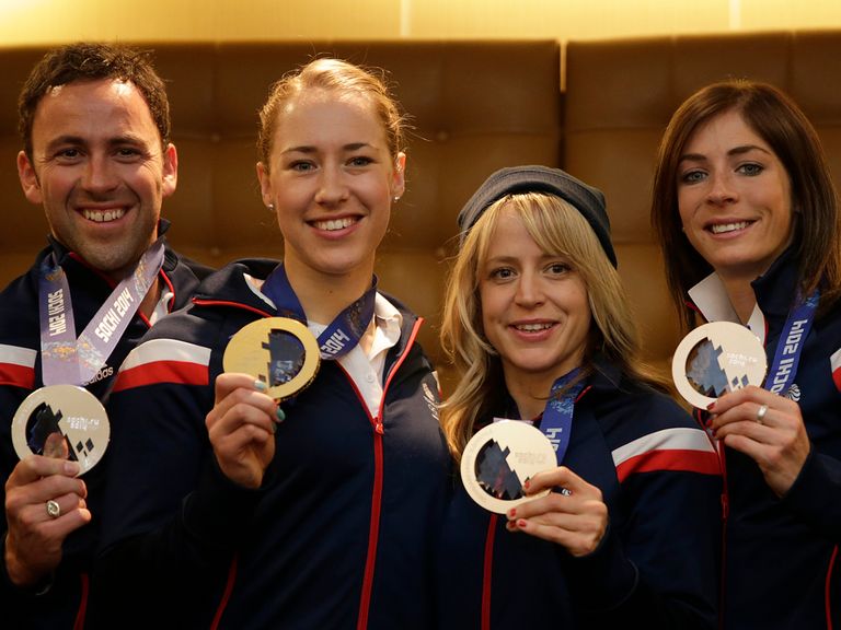 Team GB's medal winners David Murdoch, Lizzy Yarnold, Jenny Jones and Eve Muirhead
