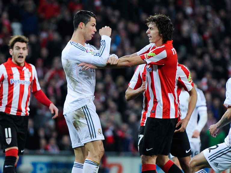 Cristiano Ronaldo in action against Atletico