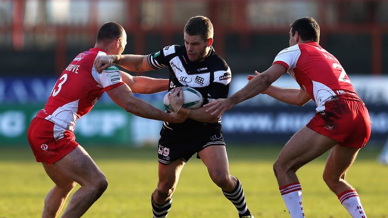 Rhys Hanbury: scored two of Widnes' seven tries