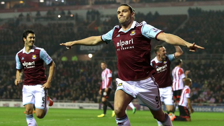 Andy Carroll: Celebrates his early goal at the Stadium of Light