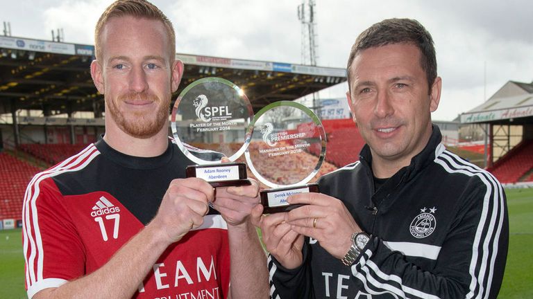Adam Rooney & Derek McInnnes: Won the SPFL awards for February