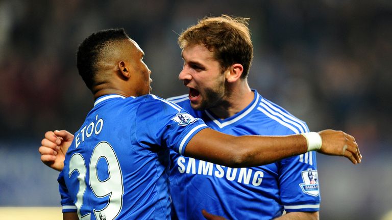 Samuel Eto'o: Celebrates his goal at Stamford Bridge