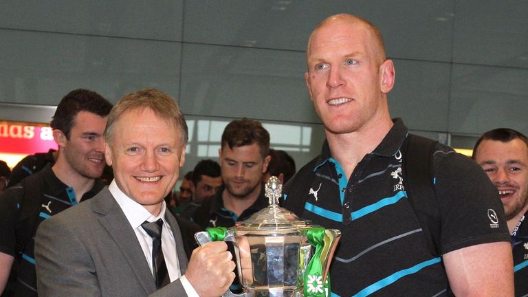 Joe Schmidt with Ireland skipper Paul O'Connell: making plans for 2015