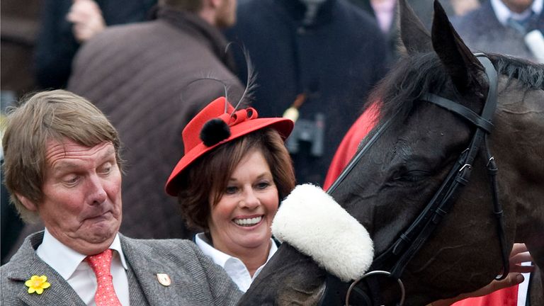 Andy Stewart celebrates with Big Buck's in 2012