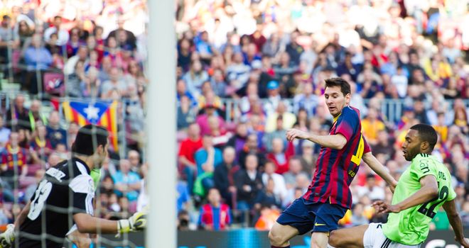 Lionel Messi opens the scoring