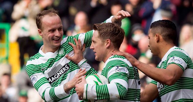 Kris Commons: Celebrates his equaliser against Ross County