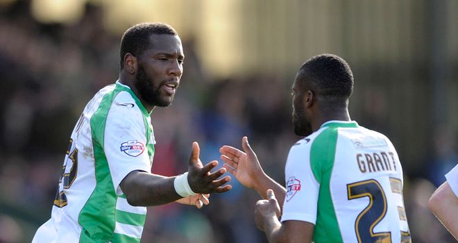 Ishmael Miller (left): Netted a brace for Yeovil