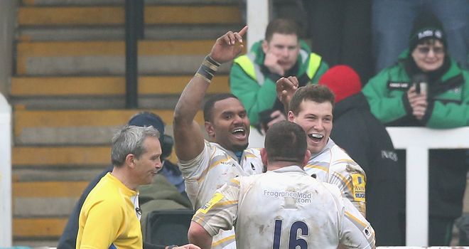 Josh Drauniniu celebrates scoring the game's only try