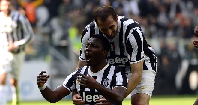 Kwadwo Asamoah: Celebrates the game's only goal