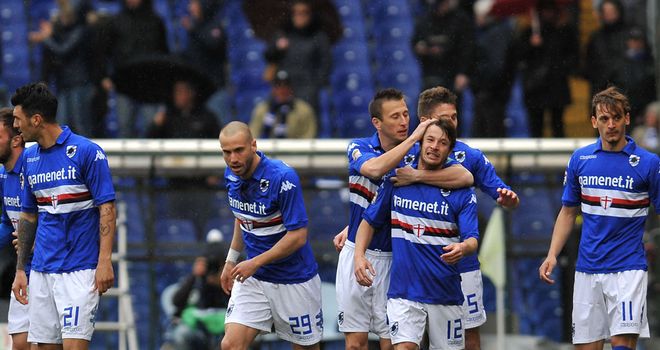 Sampdoria celebrate against Verona