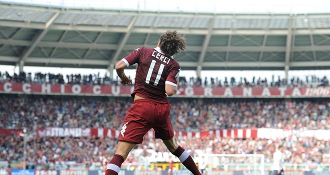 Alessio Cerci of Torino celebrates