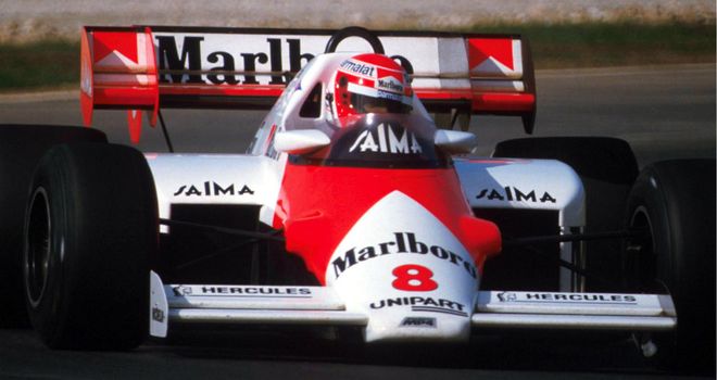 Niki Lauda in the MP4-2 at the 1984 Estoril season finale