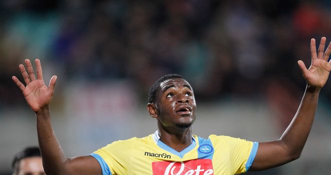 Duvan Zapata celebrates his team's opening goal