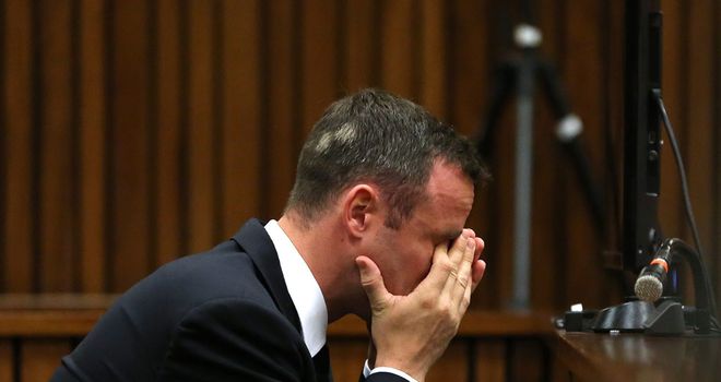 Oscar Pistorius in court on day 13 in Pretoria