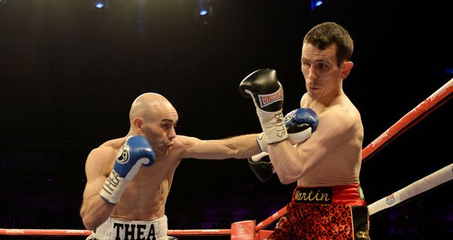 Stuart Hall (L): Retained IBF bantamweight title after disappointing end to clash with Martin Ward