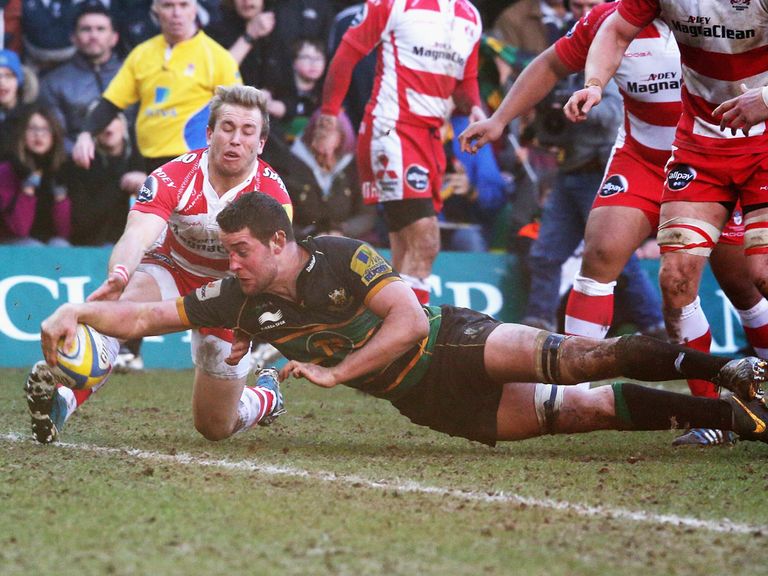 Calum Clark scores for Northampton in their comfortable win