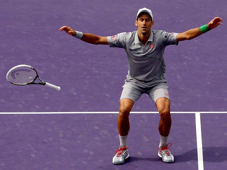 Novak Djokovic celebrates his victory