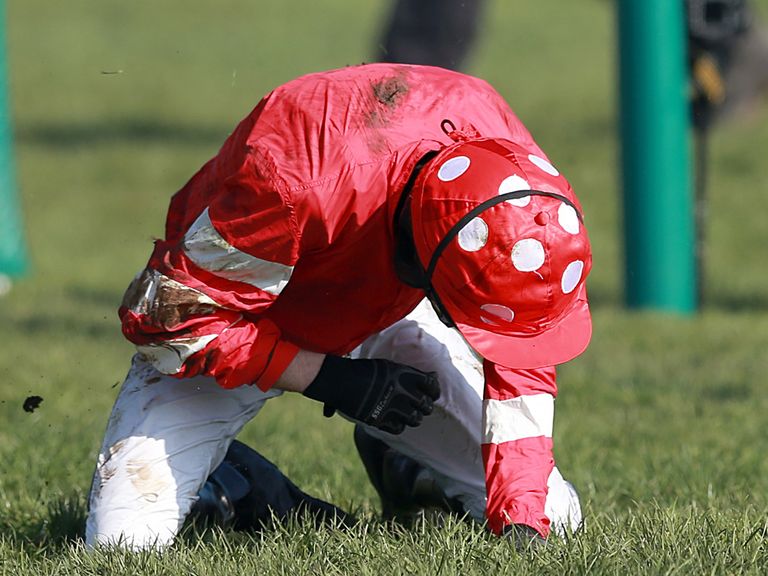 Ruby Walsh is injured in a fall at Cheltenham