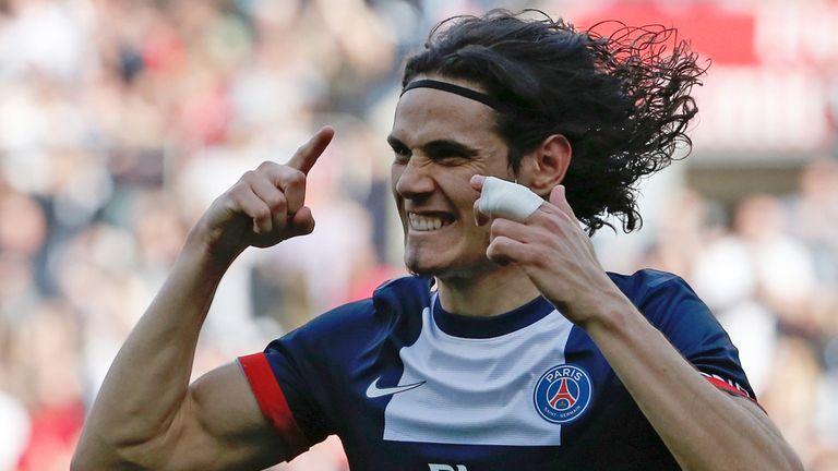 Edinson Cavani: Celebrates PSG's opener