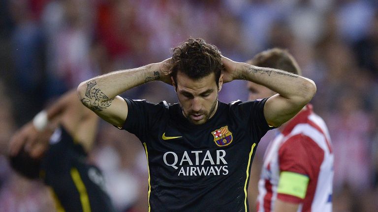 Barcelona won the Champions League the year before and the year after Cesc Fabregas' second spell