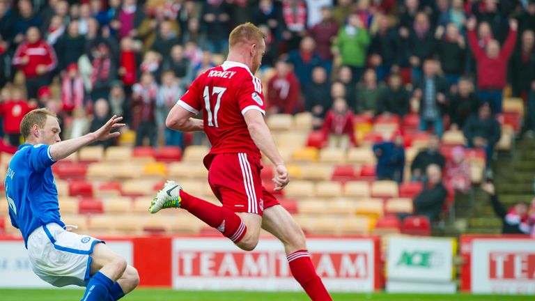Adam Rooney: Equalises for Aberdeen at Pittodrie