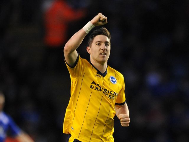 Brighton's Stephen Ward celebrates