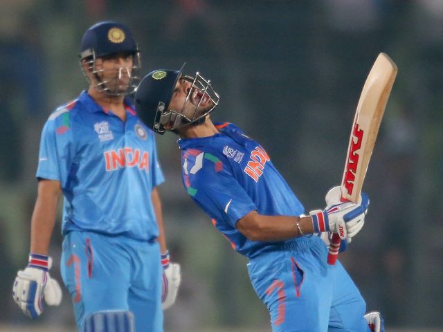 Virat Kohli celebrates India's victory