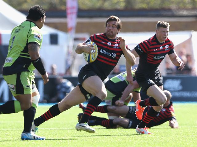 Marcelo Bosch of Saracens breaks with the ball