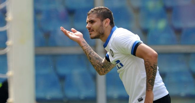 Mauro Icardi enjoys his first goal