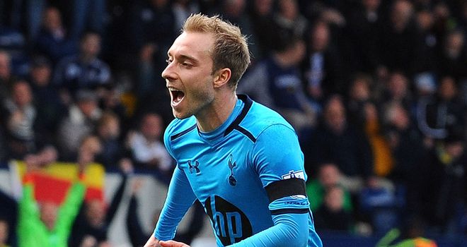 Christian Eriksen: Celebrates late strike against West Brom