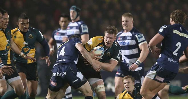 James Craig of Northampton breaks through the Sale defence