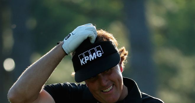 Phil Mickelson: A bit befuddled after carding two 7s but still smiling