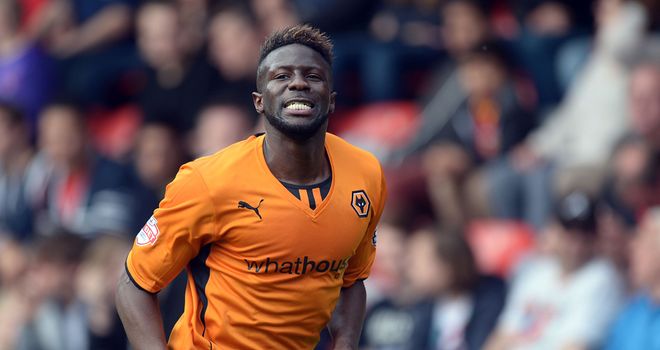 Bakary Sako: Celebrates scoring Wolves' second