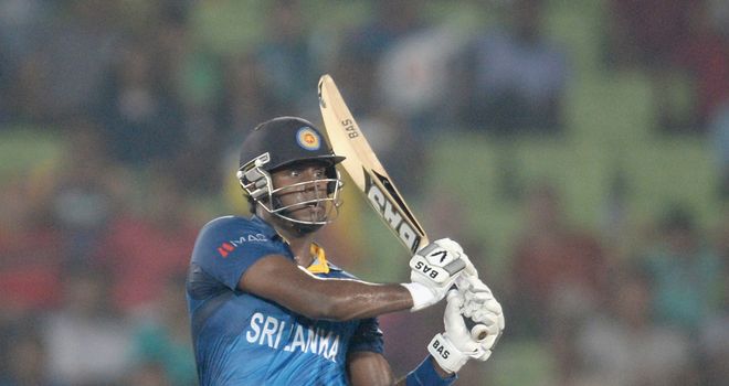 Angelo Mathews: Top-scored for the tourists in their innings of 301-7