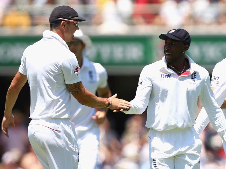 Pietersen and Carberry in action during the Ashes
