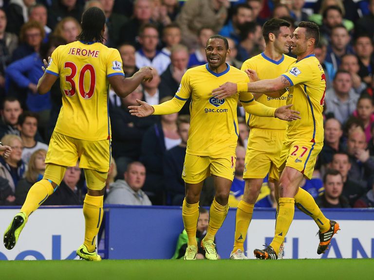 Jose Campana (second right) celebrates with his former Crystal Palace team mates.