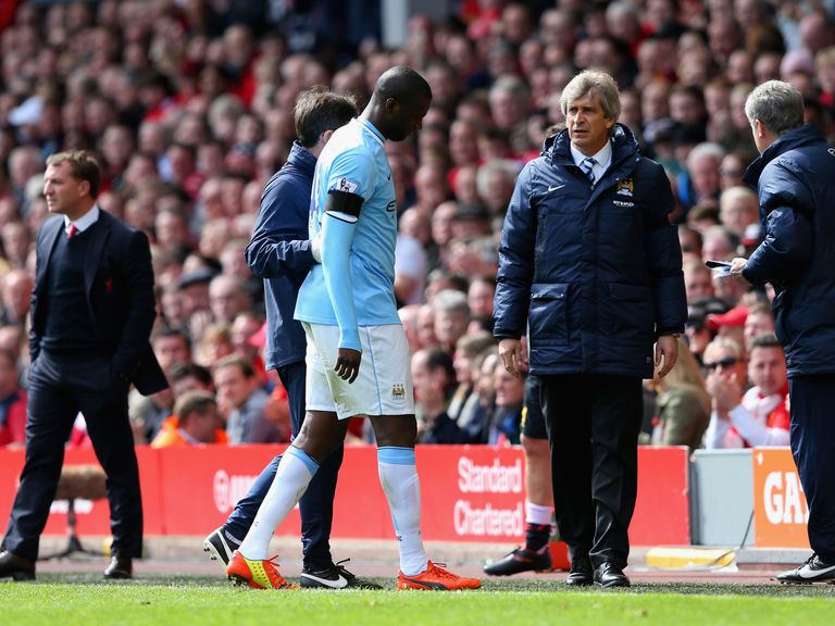 Yaya Toure: Ruled out for up to two weeks
