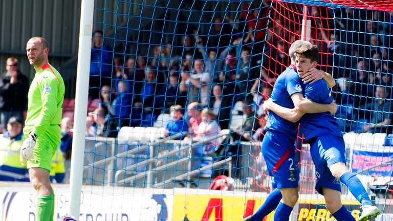 Ryan Christie: Celebrates opening the scoring for Inverness Caledonian Thistle